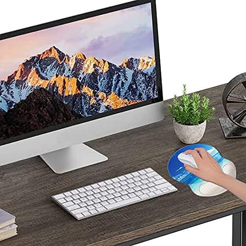 Mouse Pad, Ergonomic Mouse Pad with Wrist Support, Pain Relief Comfort Wrist Rest Pad with Non-Slip PU Base for Gaming, Home, Office & Travel, Summer Beach