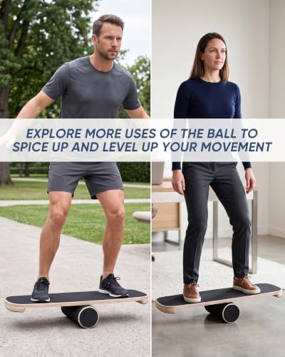 Balance Board for Adults, Surf Trainer with Wooden Roller