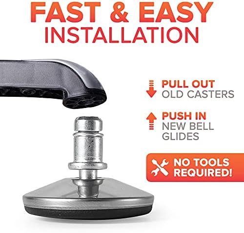 FOH Office Chair Bell Glides Replacement, 7/16" 11mm Stem, Low Profile