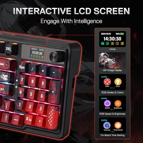 Redragon K719 PRO Wireless RGB Gasket Gaming Keyboard, Dye-Sub Anime Keycap