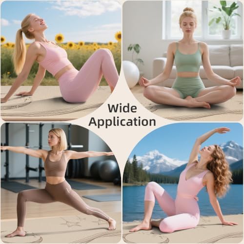 HAHE Extra Wide Yoga Mat, 72"x40"x0.4"Thick, Large Exercise Mats