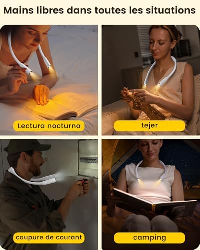 Glocusent Neck Book Light, Rechargeable Neck Lights for Crafts Reading