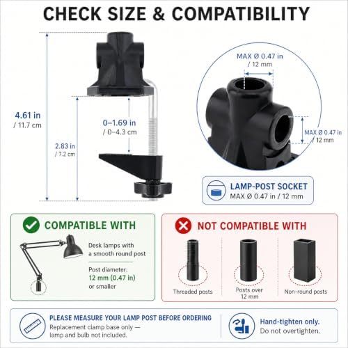 1 Pcs Desk Lamp Mount Stand Table Mounting Clamp Swing Arm Drafting Light Clamp Holder Bracket Clip