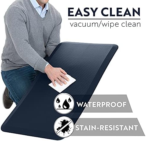 KANGAROO Cushioned Anti Fatigue Kitchen Mats for Floor, 24x70 Navy
