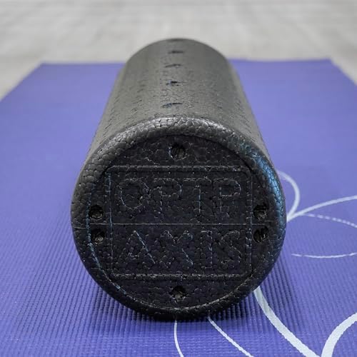 OPTP AXIS Firm Density Foam Roller – Round, Black, 18"L X 6"