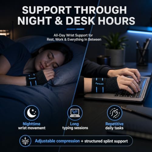 FENGJIDA Carpal Tunnel Wrist Brace for Night Sleep,Work,Typing Support