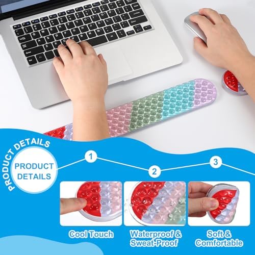 PATIKIL Gel Wrist Rest, Ergonomic Silicone Gel Mouse Pad Mouse Wrist Support Cool Touch Cushion for Mouse Computer Laptop Home Office Work,Mouse Pad Red Ombre