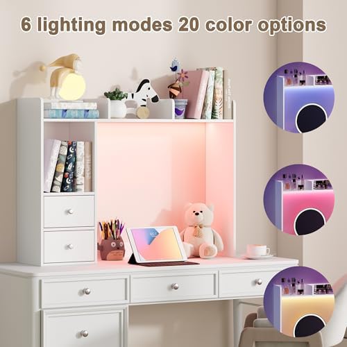 ChooChoo Desktop Bookshelf with LED Lights and 4 Shelves