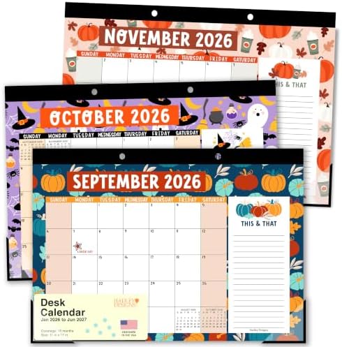 Large Desk Calendar 2026 - Desktop Calendar 2026-2027