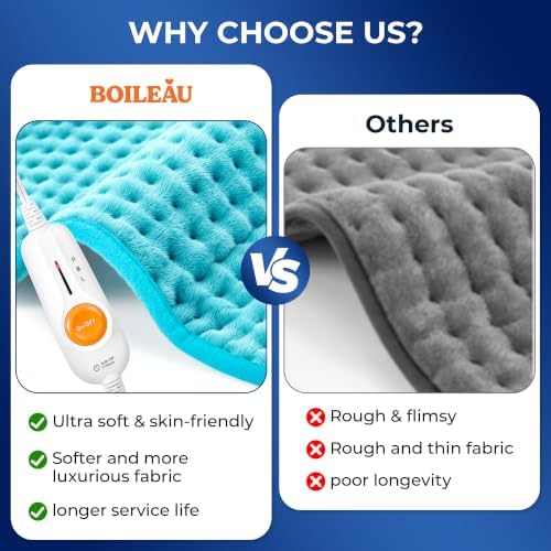 Boileau Electric Heating Pad for Back Pain & Period Cramps Relief, Large XL