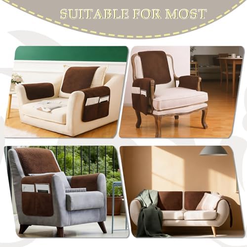 Armrest Covers for Recliner set of 3 Couch Arm Covers with Pockets for Sofa