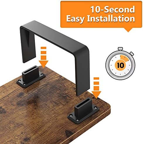 Monitor Stand Riser with 50 LB Capacity, Stable Wood Computer Monitor Stand for Desk Organizers, Anti-slip Computer Riser Monitor Shelf for PC Laptop Notebook Printer Computer iMac, Rustic Brown