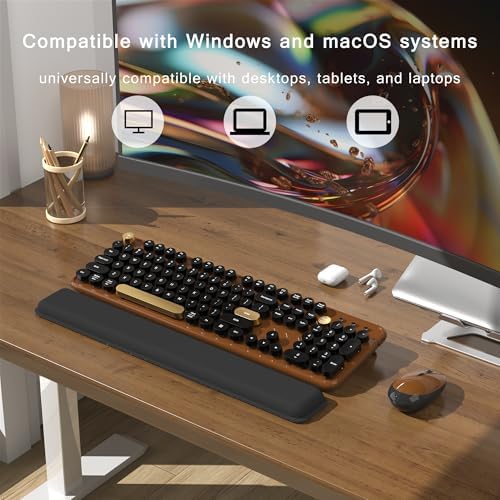 Colorful MPTOG Wireless Computer Keyboard and Mouse Combo (Black-Brown)