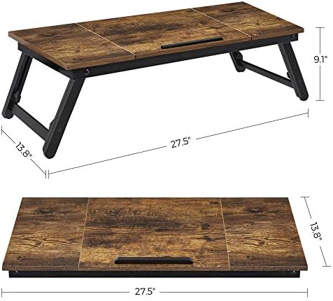 SONGMICS Bed Laptop Desk, Folding Bed Tray, Adjustable Angle and Height