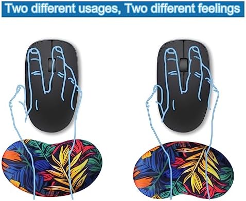 BRILA Ergonomic Memory Foam Mouse Wrist Rest Support Pad Cushion for Computer, Laptop, Office Work, PC Gaming - Massage Holes Design - Wrist Pain Relieve (Vibrant Plants)