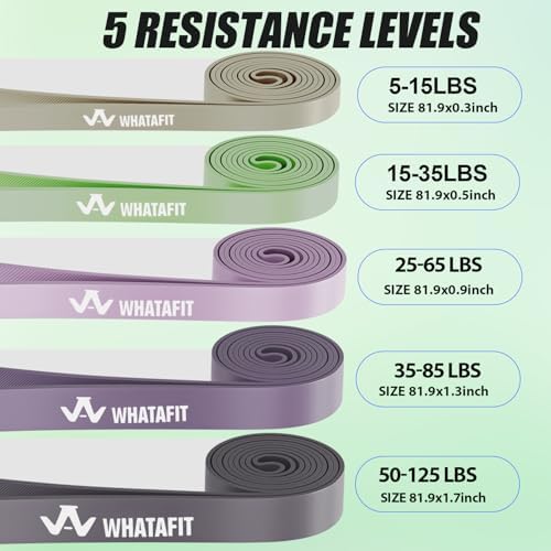 WHATAFIT Resistance Bands, 5 Level Pull Up Assistance Bands for Working Out