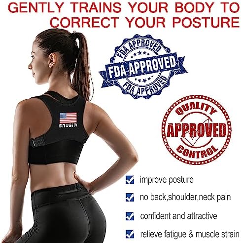 Posture Corrector Upper Back Brace Neck Shoulder Back Support Brace Pain Relief Belt for Women Men Braces Spine Straightener Breathable -Black