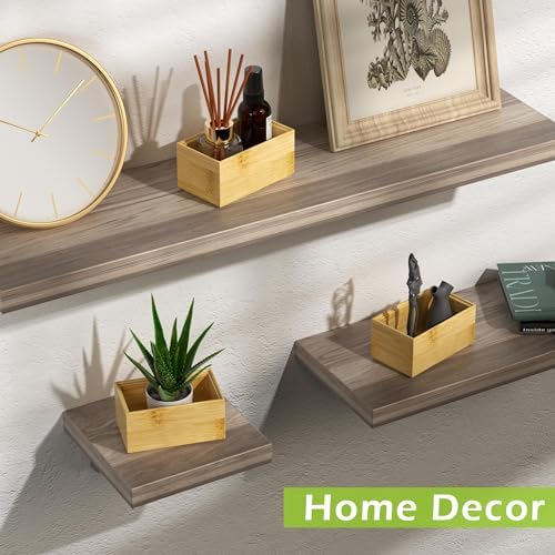 Bamboo Drawer Organizer Boxes, 8-Piece Set for Kitchen & Bathroom
