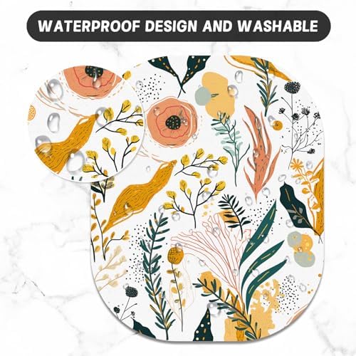Small Mouse Pad, 6 x 7 Inch, Oval Mini Mouse Pad with Non-Slip Rubber Base for Laptop Wireless Mouse Keyboard Tray Mousepad, Pictorial Motifs