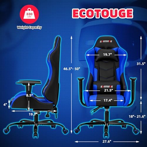 ECOTOUGE Ergonomic PC Gaming Massage Recliner Chair