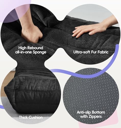 Hobestluk Medium Bean Bag Chairs Lounge Floor Chair BeanBag Couch Togo Sofa