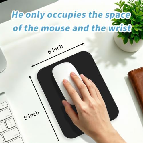 Small Mouse pad, with Edge-Sewn Design, extends Service Life by Twice, occupying the Optimal Size for the Mouse and Wrist Position. (Black)