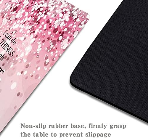 Pink Mouse Pads for Desk,Cute Bible I Can Do All Things Unique Design Computer Mousepad with Non-Slip Rubber Base for Women,Desk Pad Mousepads Computer Mouse Pads Laptop Wireless Mouse