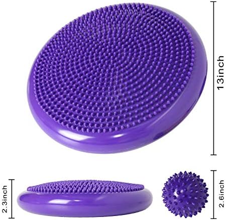 Wobble Cushion, Balance Disc, Wiggle Seat, Balance Pads for Physical Therapy, Stability Disc, Wobble Board for Dogs, Office, Sensory Kids, Classroom with Spiky Massage Ball