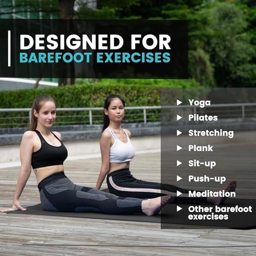 UMINEUX Large Yoga Mat for Men and Women 1/4 & 2/5 Inch Extra Thick TPE Fitness Mat for Home Gym Workout, Non-Slip, Eco Friendly Exercise Mat for Yoga, Pilates, Stretching, Meditation