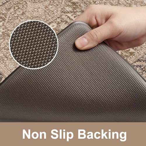 KIMODE Anti Fatigue Kitchen Mat, Boho Distressed Kitchen Rugs Sets of 2