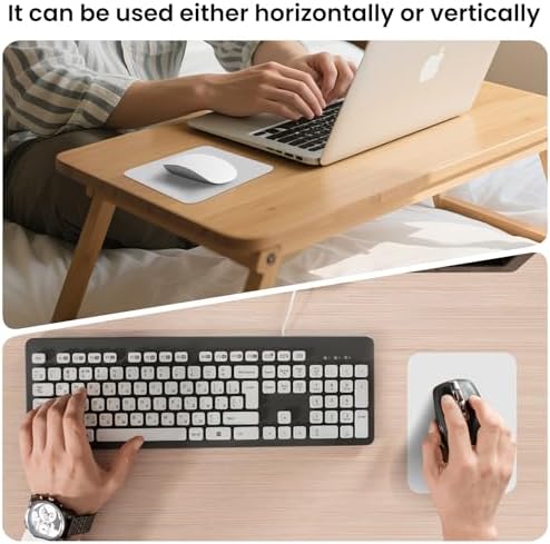 Small Mouse Pad 6 x 8 Inch, Horizontal and Vertical Flexible use. Great for Traveling, Wireless laptops, Keyboard Trays, Offices, etc. (Grey)