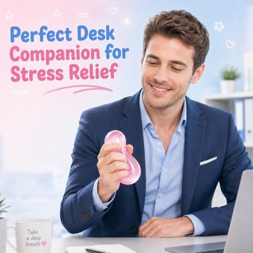 Coconut Oil Squishy Stress Ball, No Rebound Sensory Fidget Toys-Pink