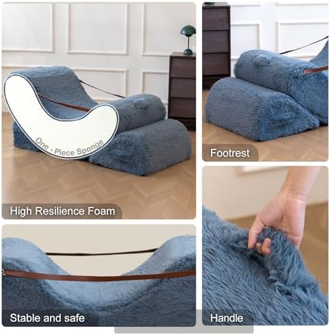 Quiet Rocking Chair, 3-in-1 Adjustable Boneless Floor Recliner for Adults