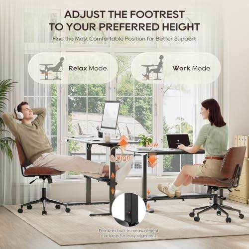 MALOL 56" x 24" Electric Standing Desk with Adjustable Footrest, Black