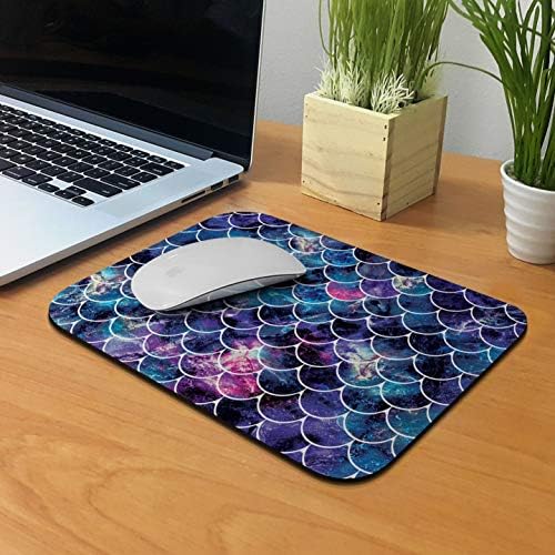 Non-Slip Rectangle Mousepad, WIRESTER Mosaic Mermaid Scale Mouse Pad for Home, Office and Gaming Desk