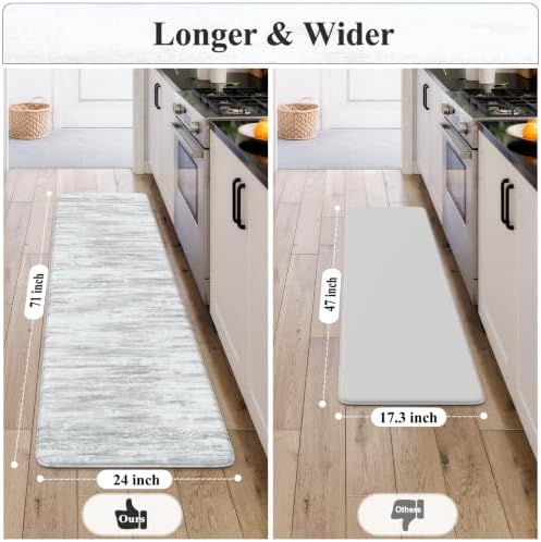 KIMODE Kitchen Mats Cushioned Anti Fatigue,Padded Kitchen Floor Mat 24"x71"