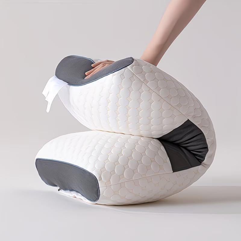 Massage Neck Pillow, Soft Sleep, Ergonomic Cervical Contour Support Pillow, Pillow Core, Removable Cover, Moisture Absorption, Sleep Pillow Core, Non Collapsing Contoured Side Sleeper