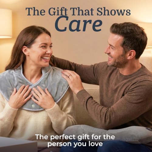 Callixe TheraWrap | Cordless Heating Pad for Neck, Shoulders, and Upper Back | Cervical Electric Massager with Instant Heat and Vibration for Pain Relief & Deep Relaxation | Ideal Gift for Mom & Dad