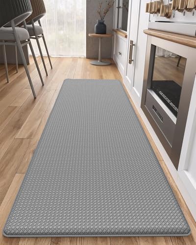 Color&Geometry Kitchen Mat for Floor 17x59 Anti Fatigue Easy Clean, Grey