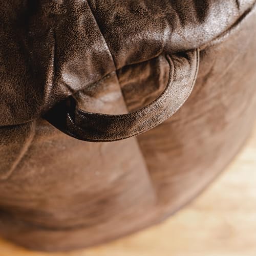 Big Joe Milano Large Bean Bag Chair for Kids, Teens, Adults, Espresso Blazer, Lightweight Seat for Reading Nook and Gaming Vegan Leather, 3.5 foot Refillable