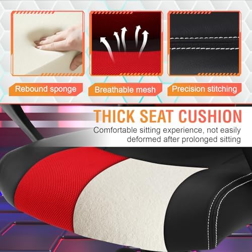 High-Back Computer Gaming Chair Red Massage Office Chair Ergonomic Racing