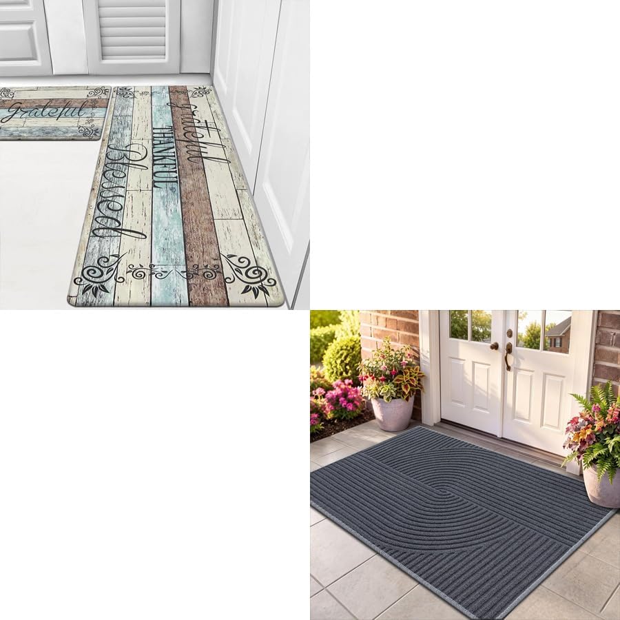 Kitchen Rug Sets 2 Piece and Front Door Mat