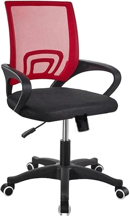 Office Chair Breathable Mesh Home Office Desk Chairs Backrest Office Desk Chair Load of 150kg Desk Chairs(Color:Red-)
