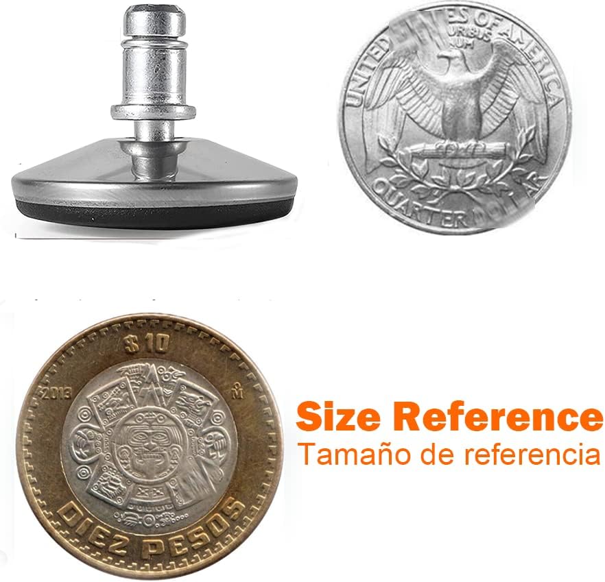FOH Office Chair Bell Glides Replacement, 7/16" 11mm Stem, Low Profile