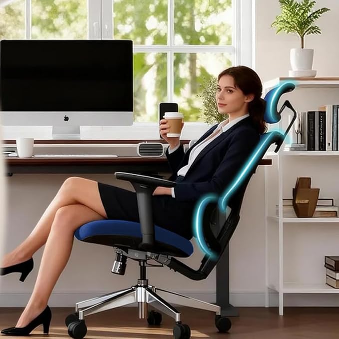 Jacia House TSCA Certified Ergonomic Mesh Office Chair, Big Tall Gaming Chair Adjustable Lumbar Support, 4D Armrests, 2D Headrest, 135° Reclining Rolling Swivel Desk Chairs with Seat Lock 600lb