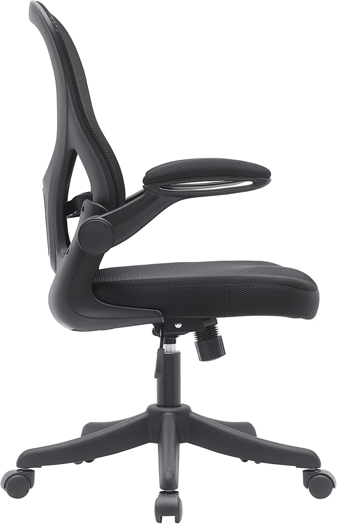 Ergonomic Office Chair with Mesh Back Rest Lumbar Support Flip Up Arms and Swivel, Mid-Back Task Home Office Chair