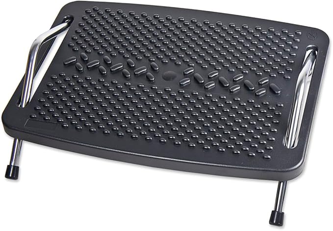 Under The Desk Ergonomic Tilt Adjustable Foot Rest Metal Support with Massage Textured SY-ACC65065
