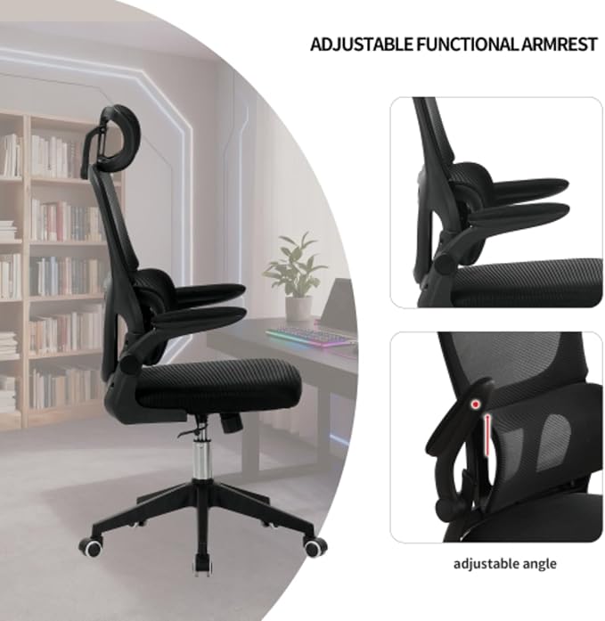 Office Chair, Ergonomic Breathable Mesh, Adjustable High Back Lumbar Support,Comfy Computer Chair for Home Office