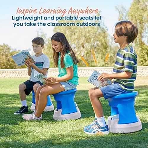 ECR4Kids Active Storage Wobble Stool, 15in Height, Blue