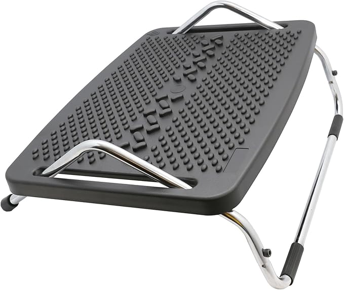 Under The Desk Ergonomic Tilt Adjustable Foot Rest Metal Support with Massage Textured SY-ACC65065